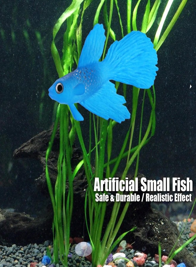 Kodrily Fake Fish for Aquarium, Silicone Betta Fish Fake, Artificial Fake Floating Fish Ornament, Lifelike Floating Pretend Prank Fish for Fish Tank Decoration (Blue Betta) - Image 2